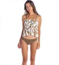 画像をギャラリービューアに読み込む, ROXY ロキシー シャーリングトップス付き ビキニ 3点 セット GOOY BRN M