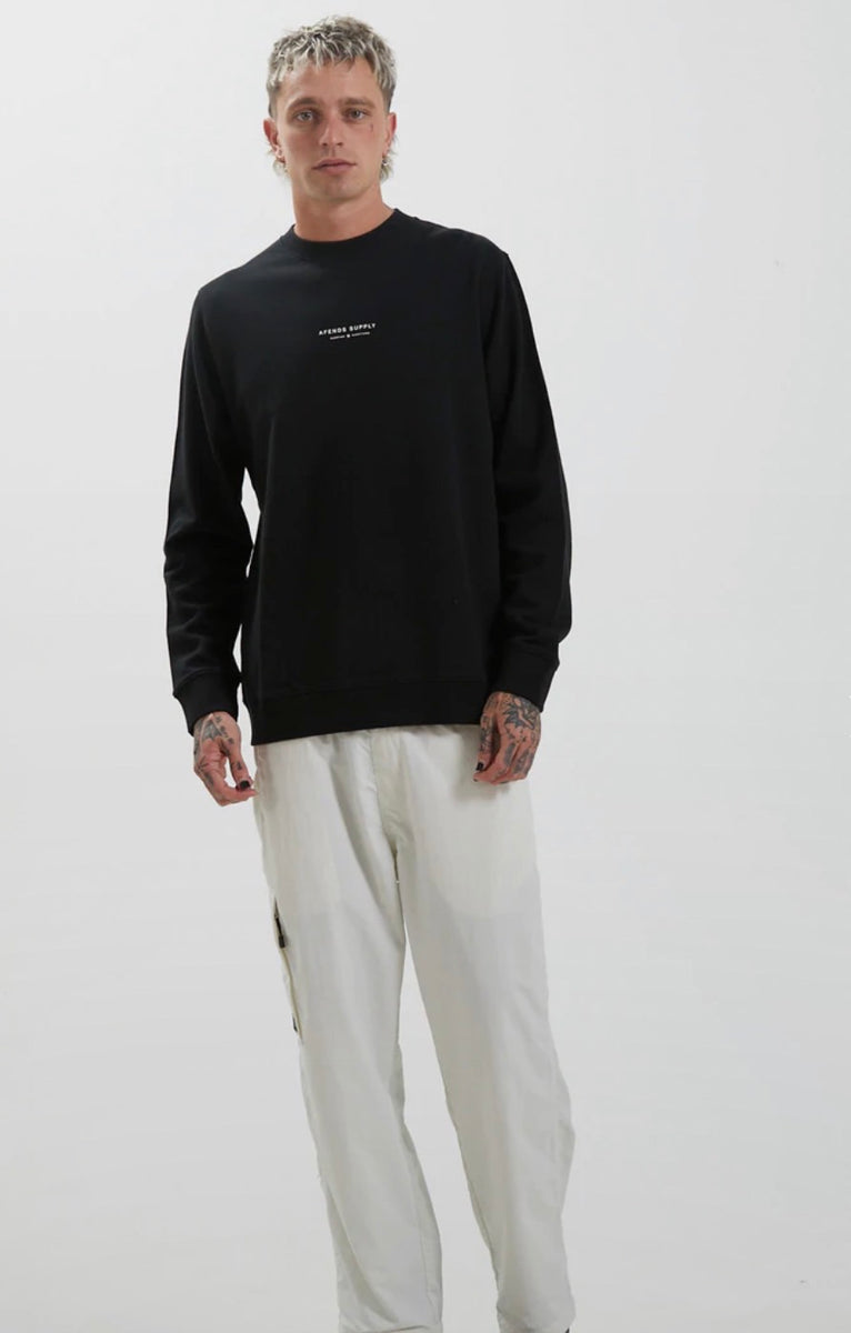 AFENDS アフェンズ クルーネックトレーナー SUPPLY BLACK S – Uoo Surf